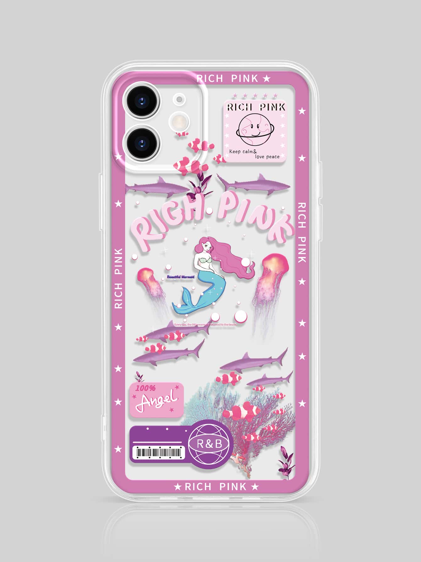 Cartoon Mermaid Phone Case - Multicolor - View 1