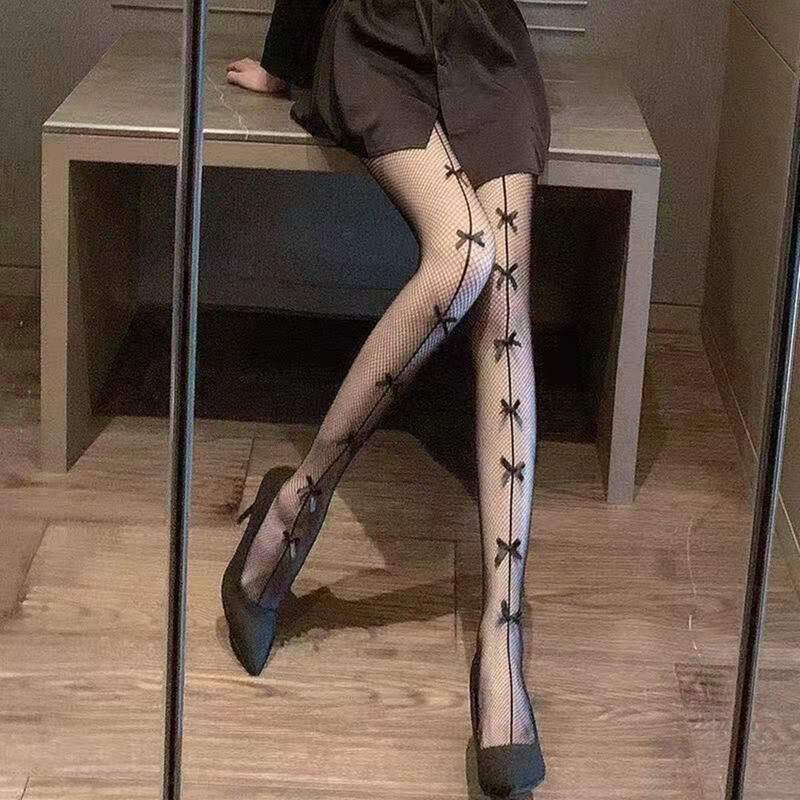 

Bow Decor Fishnet Tights, Black