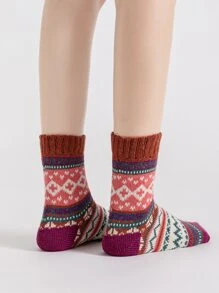 Calcetines de tripulación con estampado de chevron