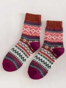 Calcetines de tripulación con estampado de chevron