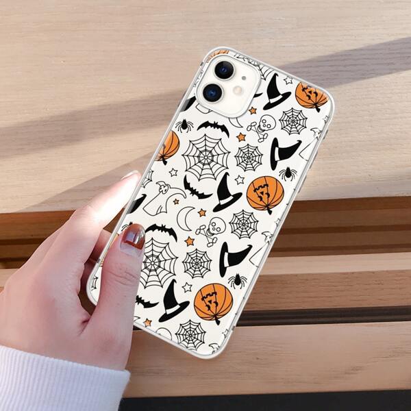 

Halloween Cartoon Graphic Phone Case, Multicolor