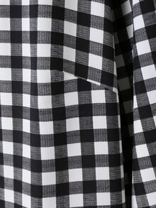 Plus Gingham Peter Pan Collar Blouse - Black and White - View 3