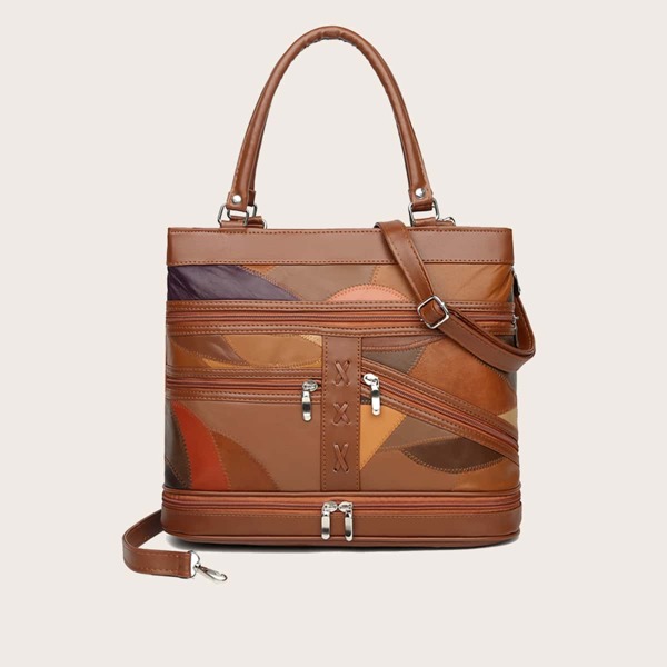 

Colorblock Tote Bag, Multicolor