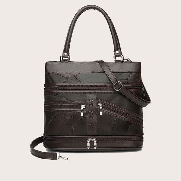 

Vintage Design Tote Bag, Brown