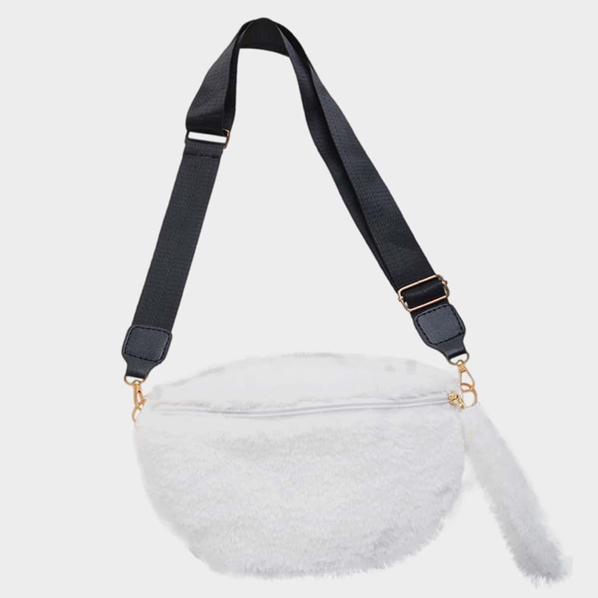 

Fluffy Crossbody Bag, White