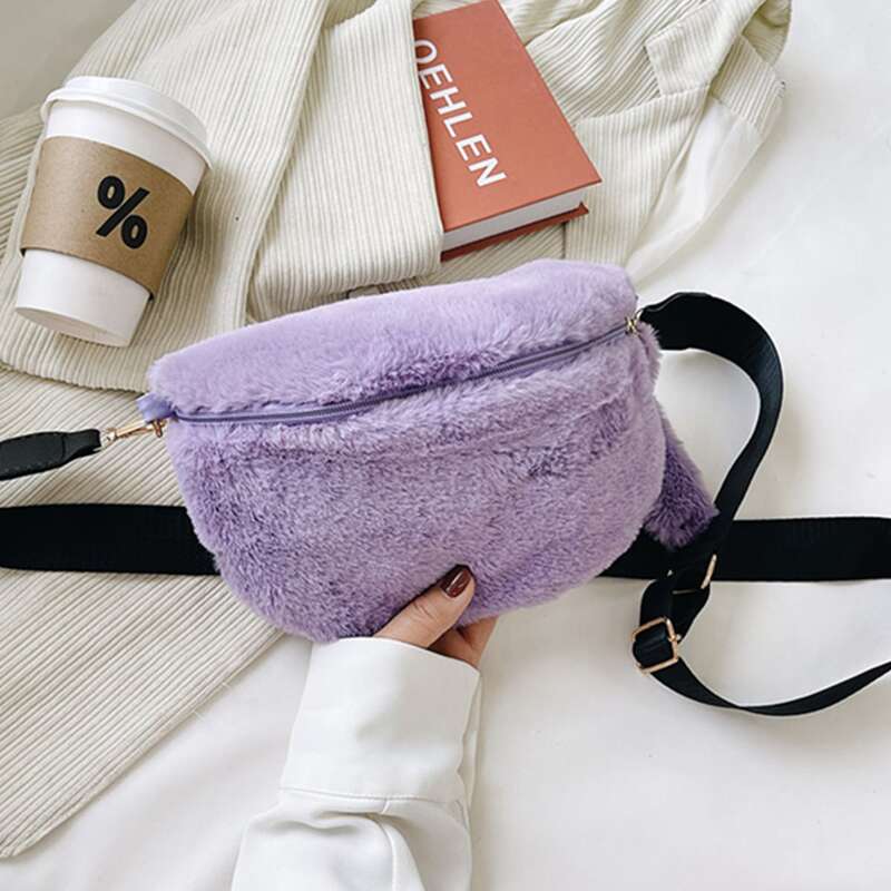 

Fluffy Crossbody Bag, Purple