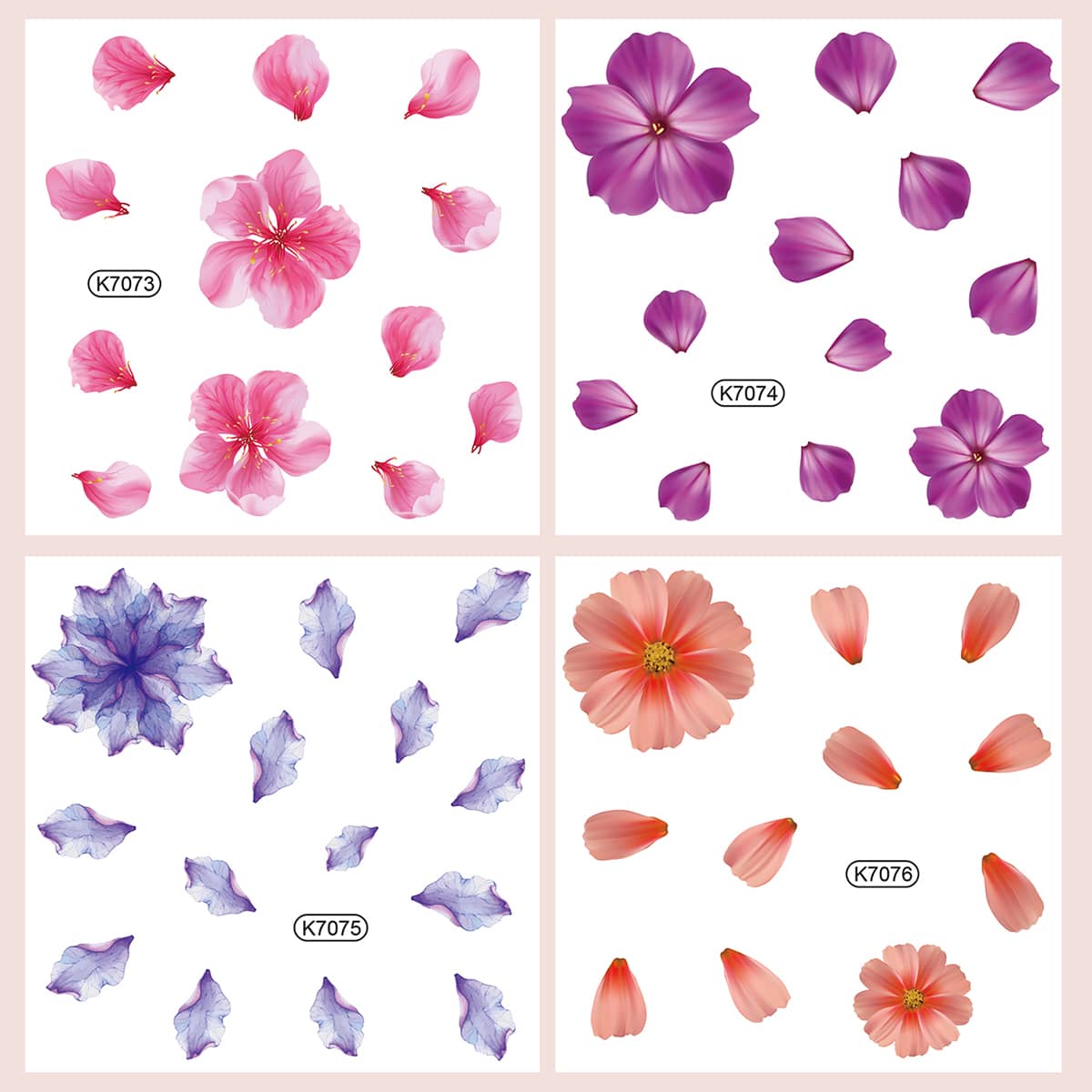 

4sheets Flower Pattern Tattoo Sticker, Multicolor