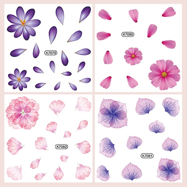 

4sheets Flower Pattern Tattoo Sticker, Multicolor