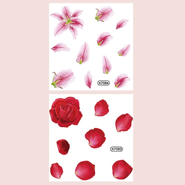

2sheets Flower Pattern Tattoo Sticker, Multicolor