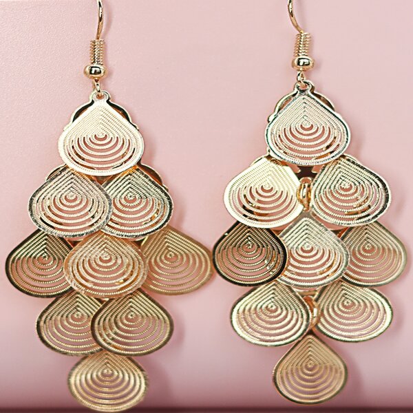 

Geo Decor Drop Earrings, Gold
