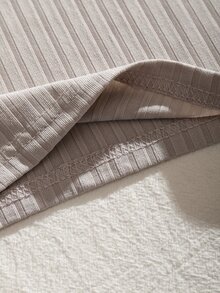 SHEIN EZwear Áo hai dây Gân đan màu trơn Cơ bản Giải trí - Màu Xám nhạt - Xem 4