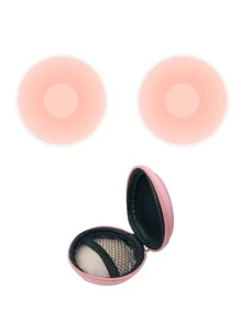 6pairs Silicone Nipple Cover Boob Pads With Storage Box - Baby Pink - View 2