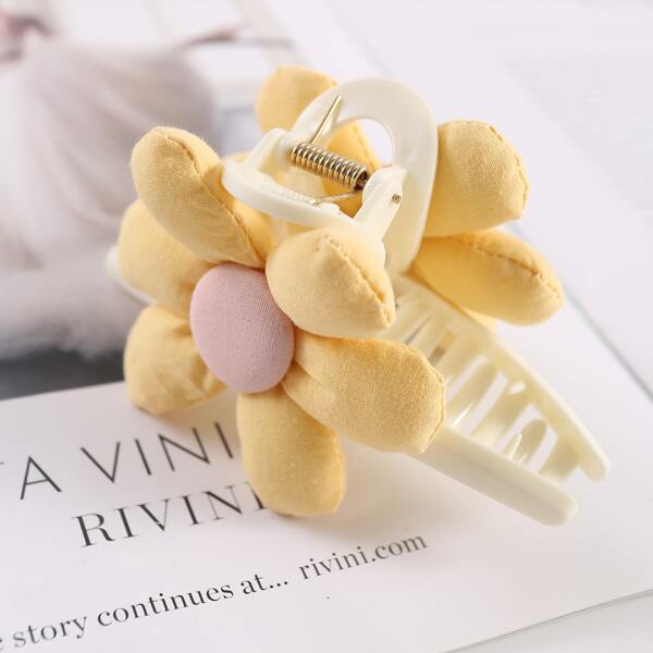 

Flower Decor Hair Claw, Yellow