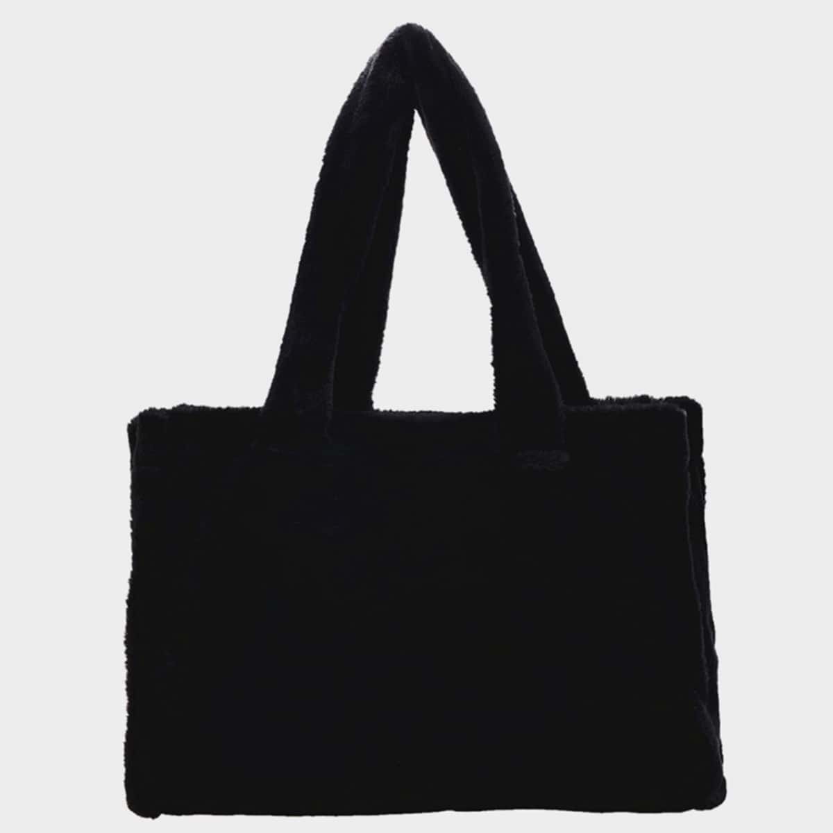 

Fluffy Tote Bag, Black