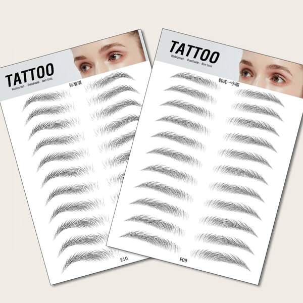 

2sheets Bionic Eyebrow Sticker, Black