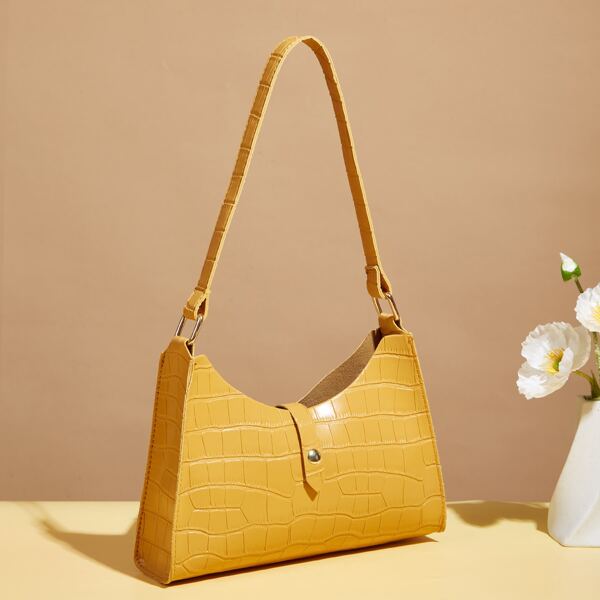 

Minimalist Stone Grain Baguette Bag, Yellow