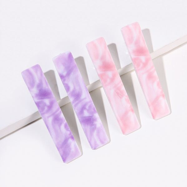 

4pcs Simple Hair Clip, Multicolor