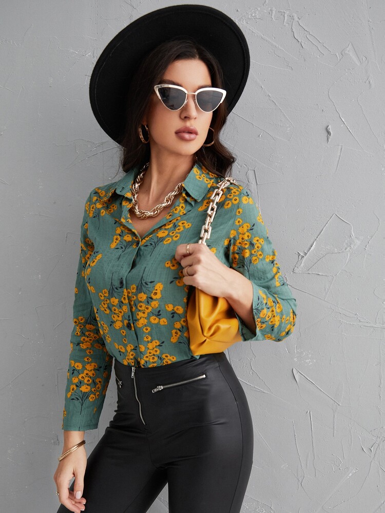 Mulvari Camisa con estampado floral con botón delantero - Multicolor - Ver 5