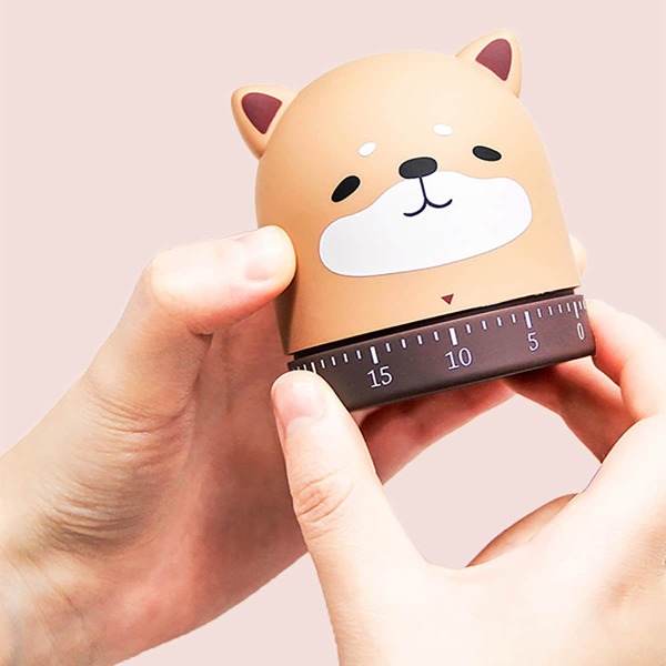 

1pc Cartoon Mechanical Kitchen Timer, Brown