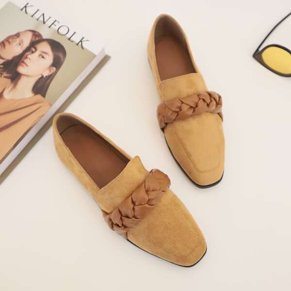 

Braided Detail Loafers, Khaki