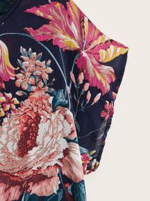 SHEIN LUNE 蝙蝠袖印花上衣 - 藏蓝色 - 查看 3