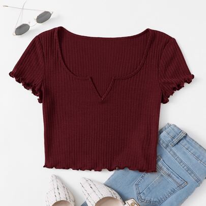 Plus Notch Neck Let…