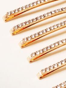 12个/卡装 女士日常水钻发夹套装，基础款发夹套装，适合发型设计、派对造型、发饰、头部配饰、发卡、发夹 - 金色 - 查看 5