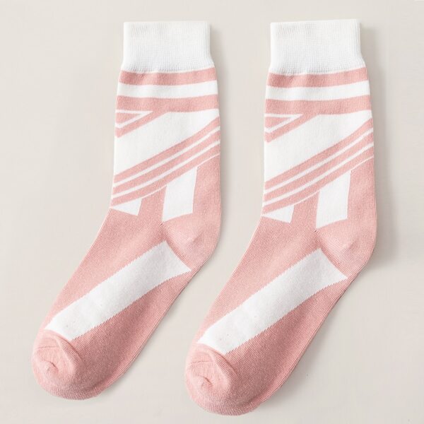 

Striped Crew Socks, Pink