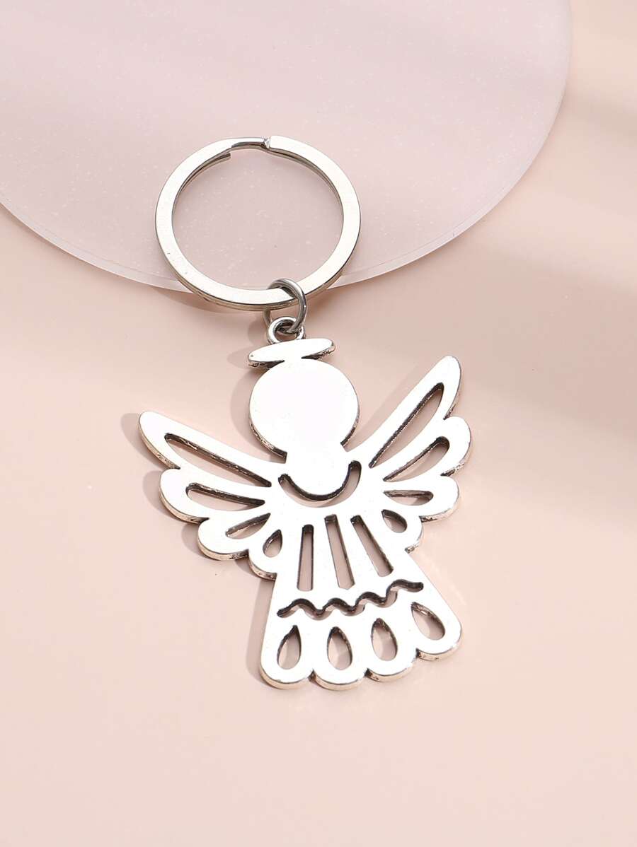 Llavero con  de ángel urbano - Plateado - Ver 1