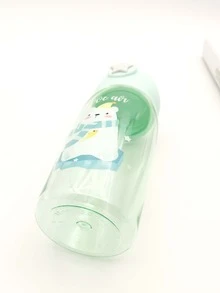 Bear Print Water Bottle - Green - View 3