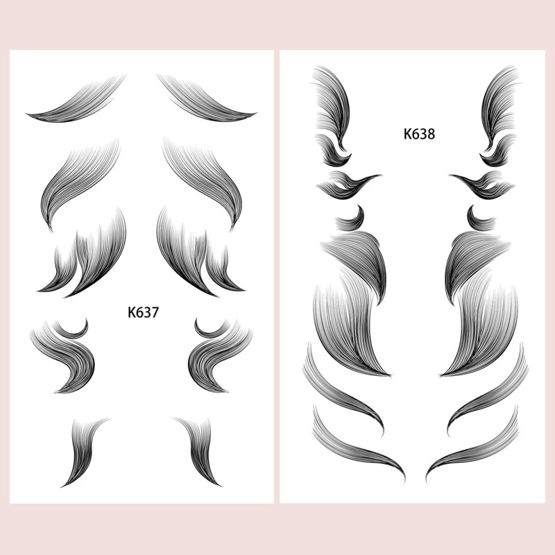 

2sheets Hairline Edge Tattoo Sticker, Black
