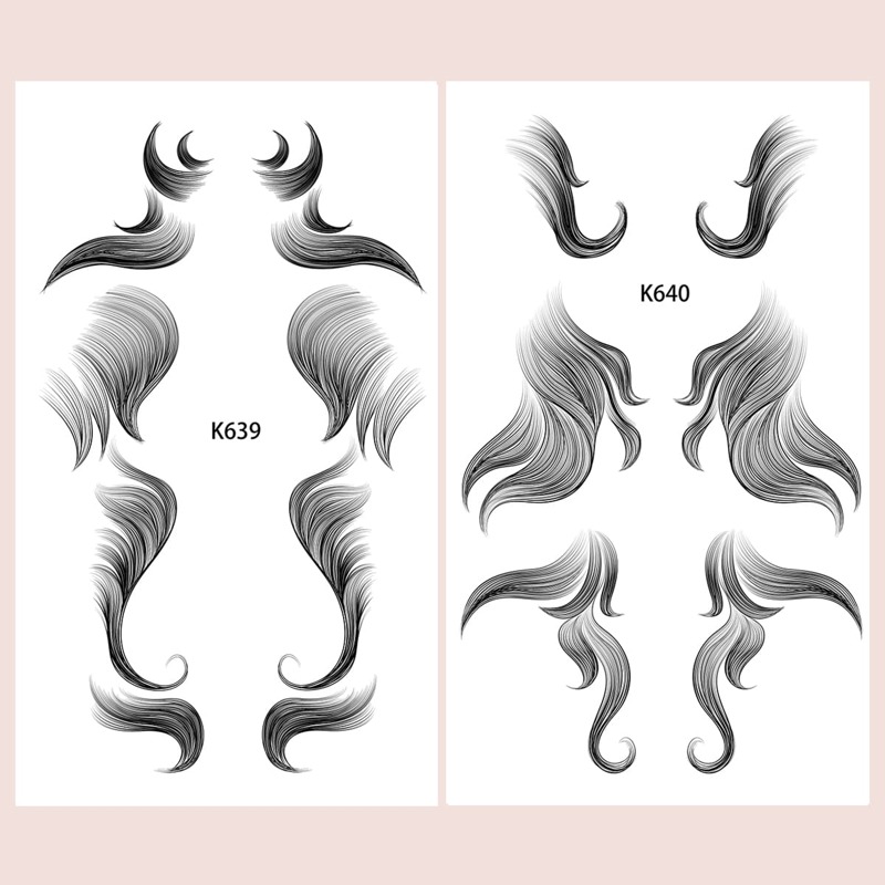 

2sheets Hairline Edge Tattoo Sticker, Black