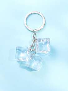 1入組女士冰塊形狀鑰匙圈吊墜 - 無色 - 查看 1