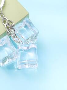 1入組女士冰塊形狀鑰匙圈吊墜 - 無色 - 查看 3