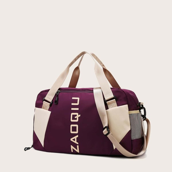 

Letter Graphic Large Capacity Duffle Bag, Purple