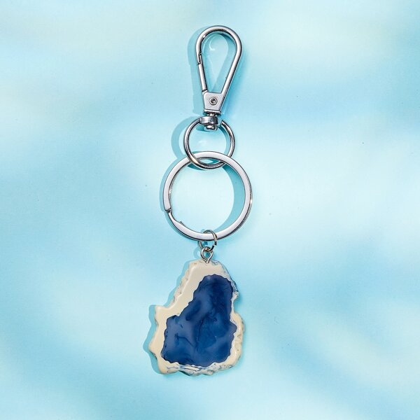 

Geometric Charm Keychain, Blue