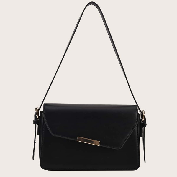 

Minimalist Flap Square Bag, Black