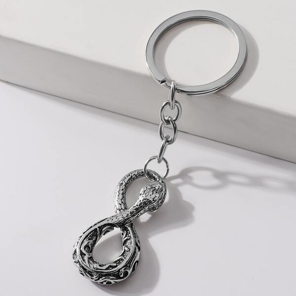 

Snake Pendant Keychain, Silver