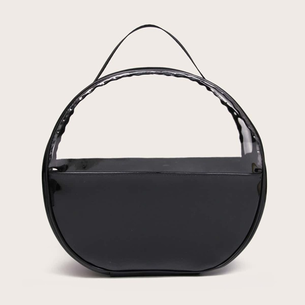 

Waterproof Round Makeup Bag, Black
