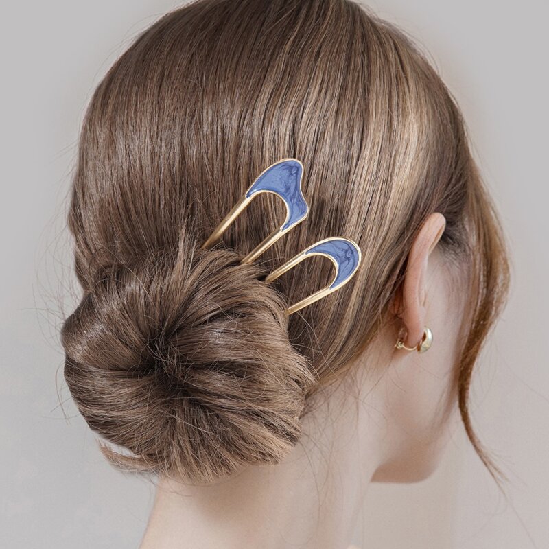 

2pcs Simple Hair Pin, Blue