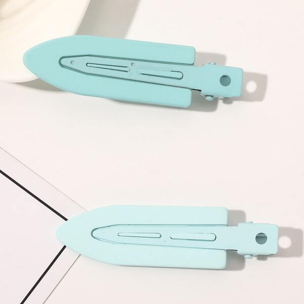 

2pcs Solid Hair Clip, Multicolor