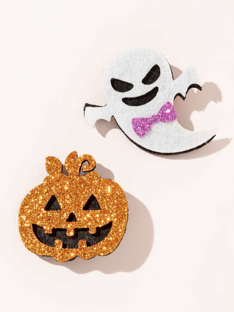 ヘアクリップ ハロウィーン かぼちゃ形 ＆ デコレーション 2個 | SHEIN
