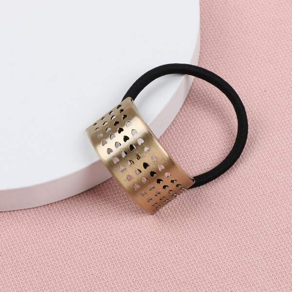 

Hollow Out Metal Decor Hair Tie, Gold