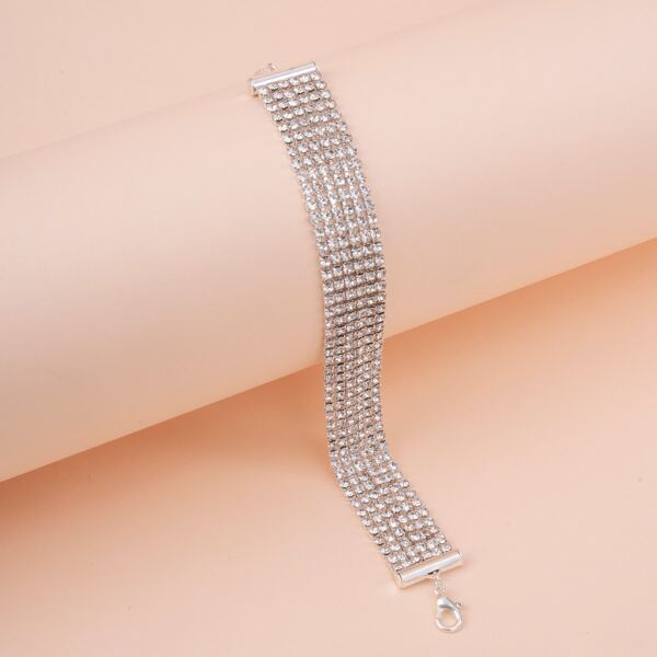 

Rhinestone Decor Bracelet, Silver