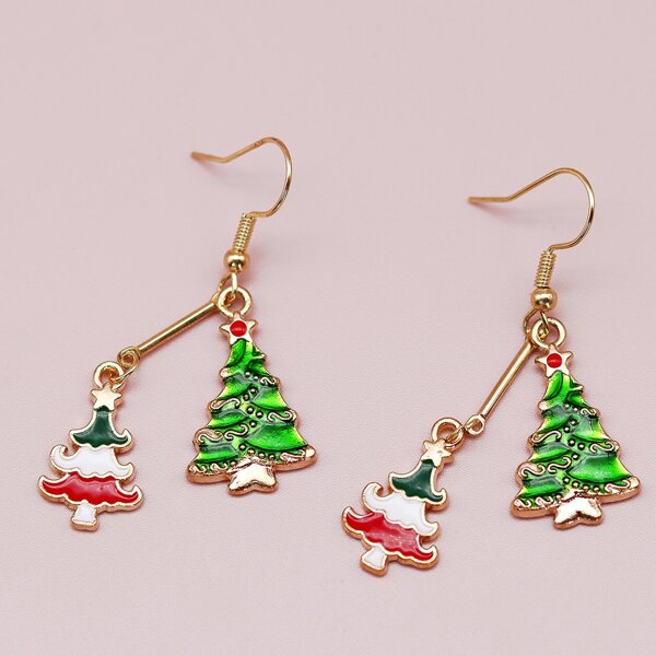 

Christmas Tree Decor Drop Earrings, Multicolor