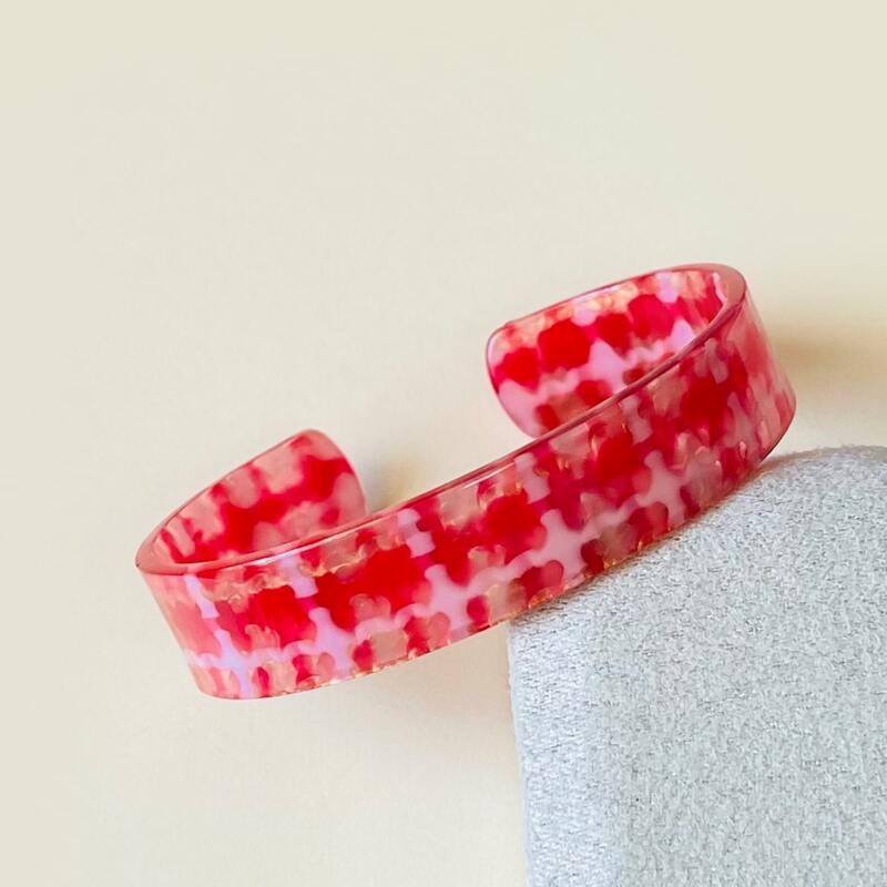 

Graphic Cuff Bracelet, Red