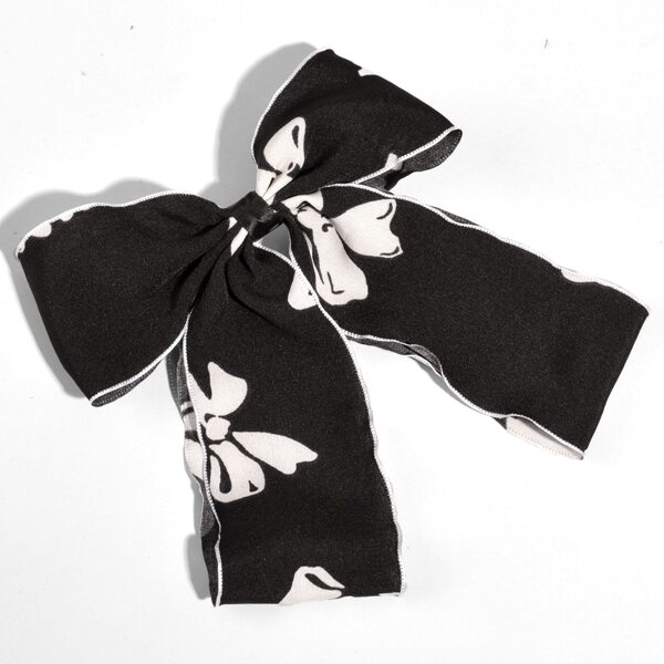 

Bow Knot Decor Hair Clip, Black and white