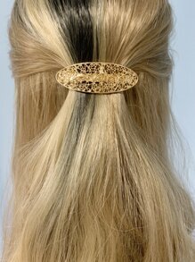 鏤空髮夾 - 金色 - 查看 1