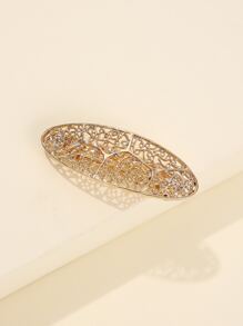 鏤空髮夾 - 金色 - 查看 2