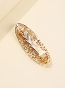 鏤空髮夾 - 金色 - 查看 3